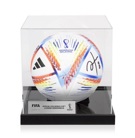 Hristo Stoichkov Official 2022 FIFA World Cup™ Signed Football In Acrylic Case