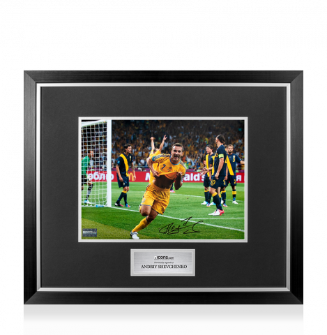 Andriy Shevchenko Signed Ukraine Photo In Premium Photo Frame: UEFA EURO 2012 Goal vs Sweden