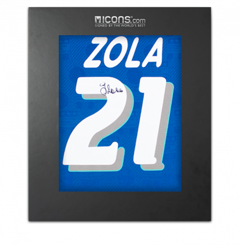 Gianfranco Zola Back Signed Italy 1994 Home Shirt In Deluxe Packaging