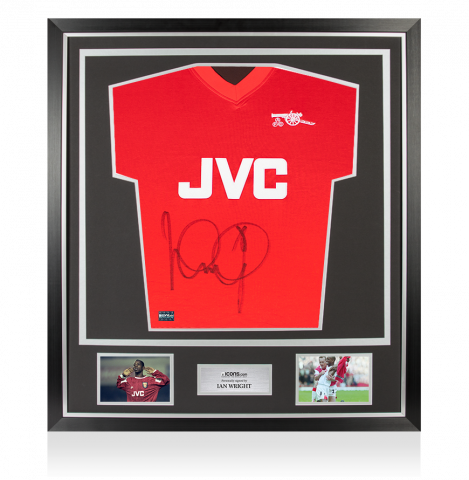 Ian Wright Front Signed Arsenal 1982 Home Shirt In Classic Frame