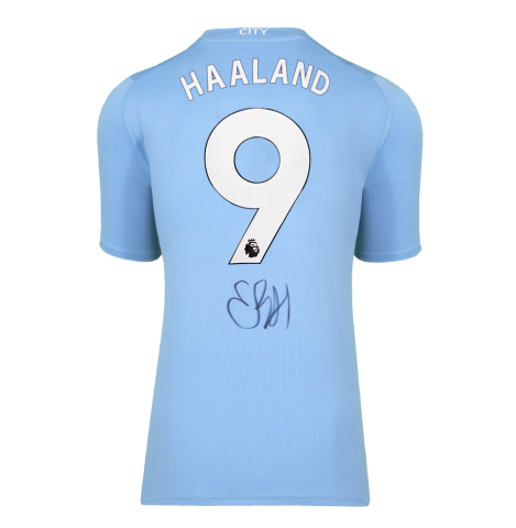 Erling Haaland Back Autographed Manchester City 2023-24 Home Jersey In Deluxe Packaging