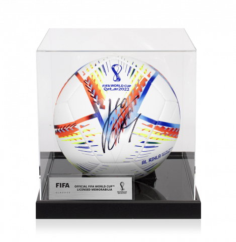 Jack Grealish Official 2022 FIFA World Cup™ Signed Football In Acrylic Case