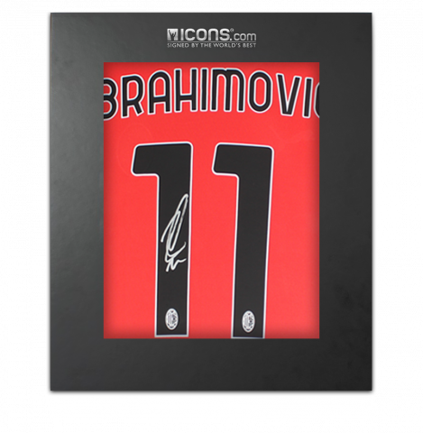 Zlatan Ibrahimovic Back Autographed Modern AC Milan Home Jersey
