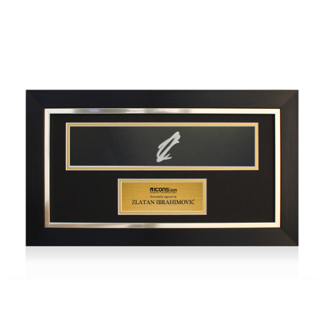 Zlatan Ibrahimovic Signed and Framed Black Plaque