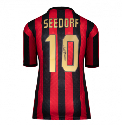 Clarence Seedorf Back Signed AC Milan 1996 Home Shirt