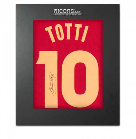Francesco Totti Back Signed AS Roma 1998-99 Home Shirt In Deluxe Packaging