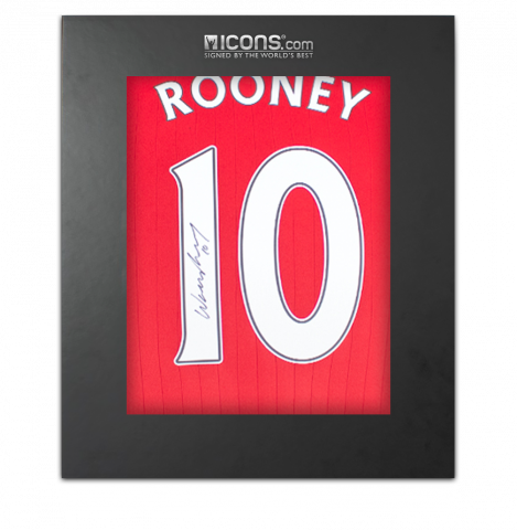 Wayne Rooney Back Signed Modern Manchester United Home Shirt In Deluxe Packaging