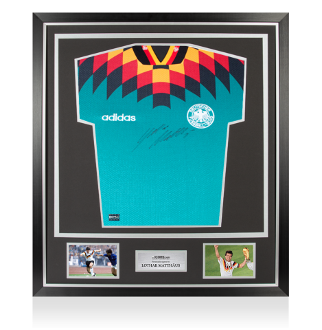 Lothar Matthaus Front Signed Germany 1994-96 Away Shirt In Classic Frame