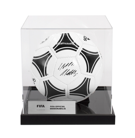 Lothar Matthaus Official FIFA World Cup™ Signed Adidas Tango Football In Acrylic Case