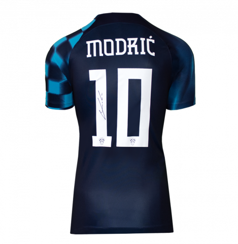 Luka Modric Back Signed Croatia 2022-23 Away Shirt