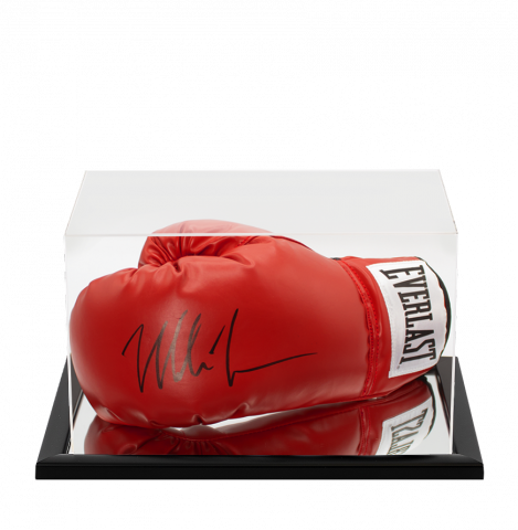 Mike Tyson Signed Red Boxing Glove In Acrylic Case