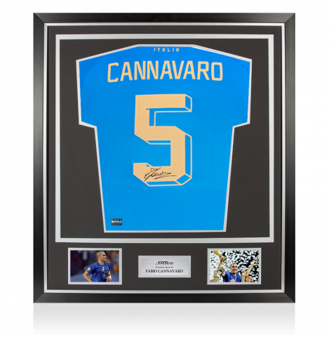 Fabio Cannavaro Back Signed Italy Modern Shirt In Classic Frame