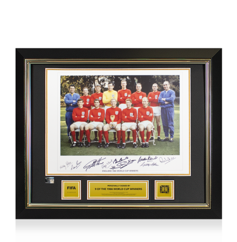 England Squad Official 1966 FIFA World Cup™ Signed and Framed Print - Signed by 9