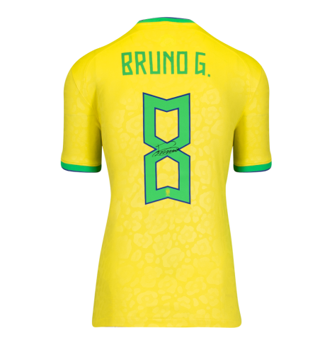 Bruno Guimaraes Official 2026 FIFA World Cup™ Back Signed Brazil 2022 Home Shirt In Deluxe Packaging Bruno Guimaraes Official 2026 FIFA World Cup™ Back Signed Brazil 2022 Home Shirt In Deluxe Packaging