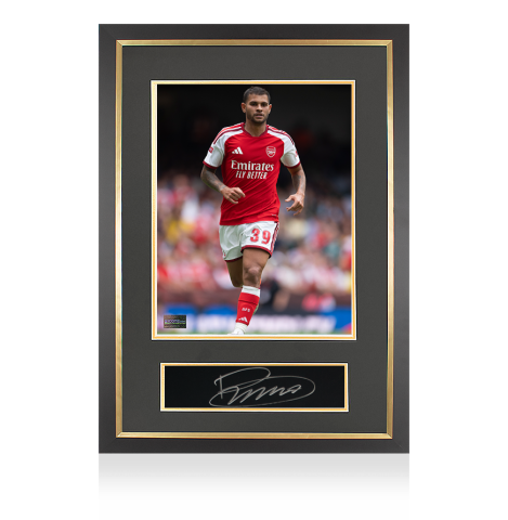 Bruno Guimaraes signed Arsenal plaque and photo frame