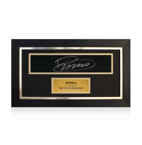 Bruno Guimaraes Signed and Framed Black Plaque