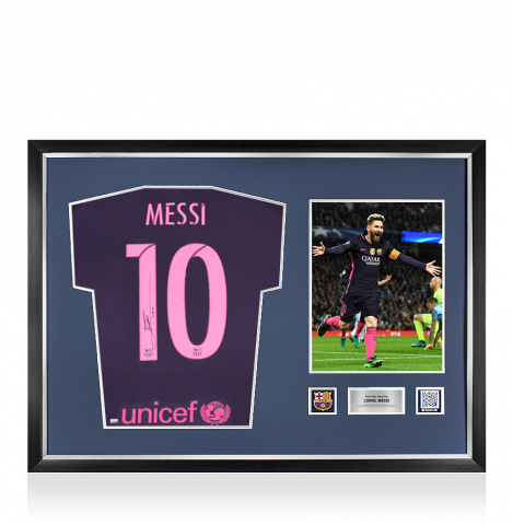 ファッション姫 通販 Official Messi Lionel FC Framed and Signed Front Barcelona 記念グッズ