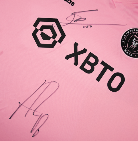 Lionel Messi & Jordi Alba Front Signed Inter Miami CF 2022 Home Shirt In Hero Frame: Option 1