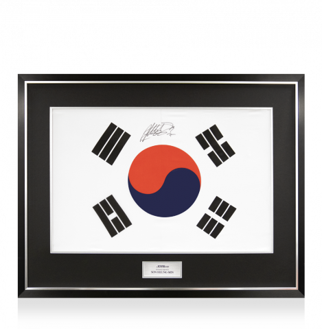 Son Heung-min Signed and Framed Korea Republic Flag