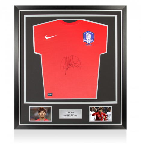 Son Heung-min Front Signed Korea Republic 2012-13 Home Shirt In Classic Frame