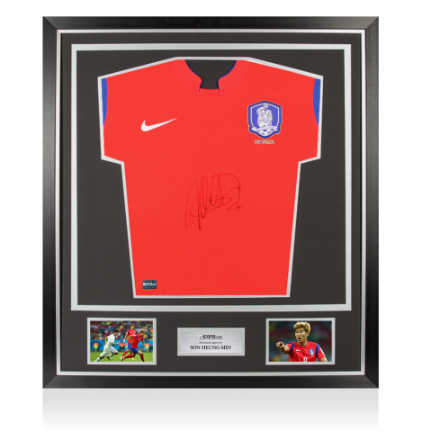Son Heung-min Front Signed Korea Republic 2014-15 Home Shirt In Classic Frame