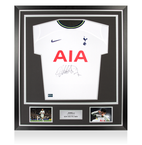 Son Heung-min Front Signed Tottenham Hotspur 2022-23 Home Shirt In Classic Frame Son Heung-min Front Signed Tottenham Hotspur 2022-23 Home Shirt In Classic Frame