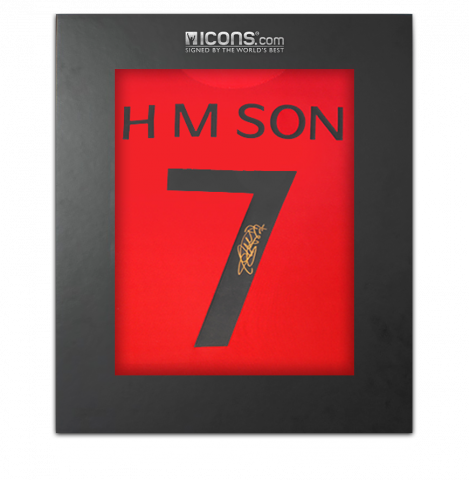 Son Heung-min Back Signed Korea Republic Retro Shirt In Deluxe Packaging