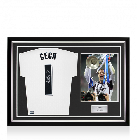 Petr Cech Back Signed Adidas TIRO Goalkeeper Shirt with Fan Style Number In Hero Frame: Option 1