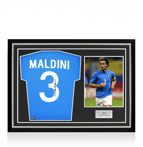 Paolo Maldini Signed Italy 2002 Home Shirt