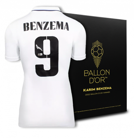 Karim Benzema Official Ballon d'Or™ Back Signed Real Madrid CF 2022-23 Home Shirt: 2022 Winner's Pack
