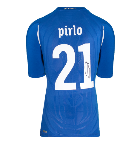 Andrea Pirlo Official FIFA World Cup™ Back Autographed Italy 2010 Home Jersey In Deluxe Packaging