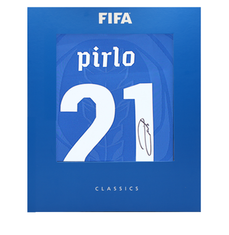 Andrea Pirlo Official FIFA World Cup™ Back Autographed Italy 2010 Home Jersey In Deluxe Packaging