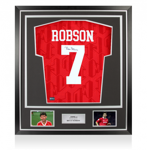 Bryan Robson Back Signed Manchester United 1994 Home Shirt In Classic Frame
