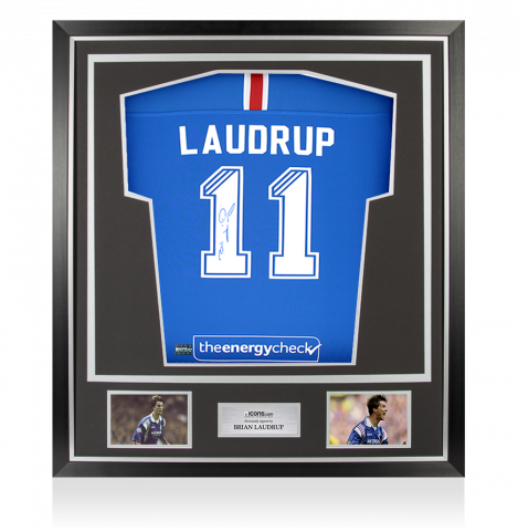 Brian Laudrup Back Signed Rangers 2020-21 Home Shirt In Classic Frame