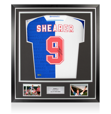 Alan Shearer Autographed Blackburn Rovers Modern Home Jersey In Classic Frame