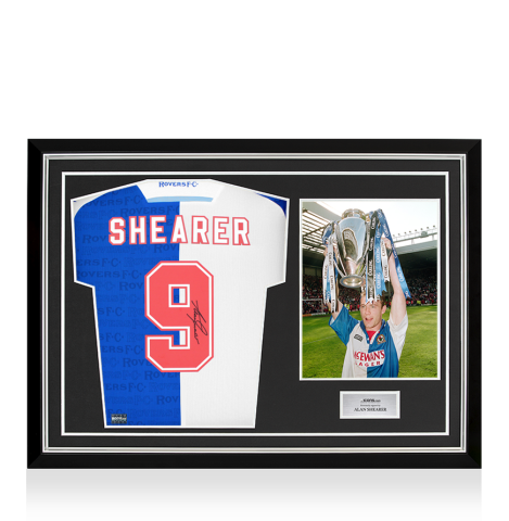 Alan Shearer Autographed Blackburn Rovers Modern Home Jersey In Hero Frame
