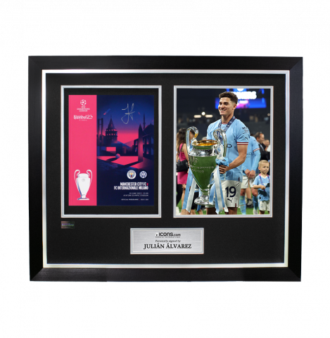 Julian Alvarez Signed and Framed Programme: 2023 UEFA Champions League Final 