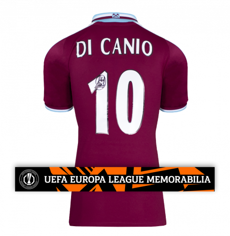 Paolo Di Canio Official UEFA Europa League Back Signed West Ham United 2000 Home Shirt