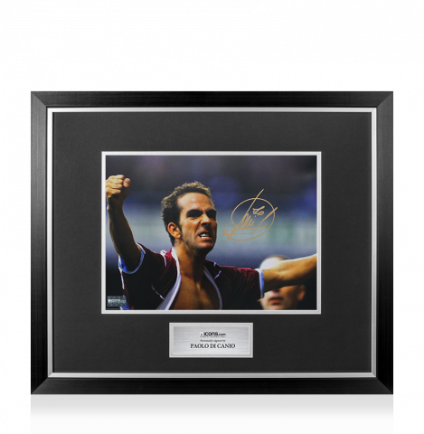 Paolo Di Canio Signed West Ham Photo In Premium Photo Frame: Ripped Shirt Celebration 