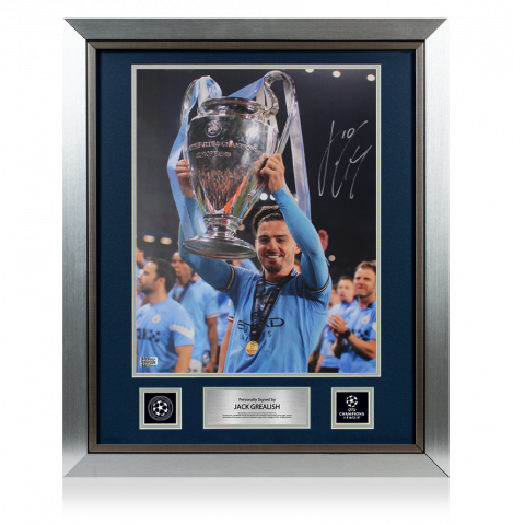 Jack Grealish Official UEFA Champions League Signed and Framed Manchester City Photo: 2023 Winner
