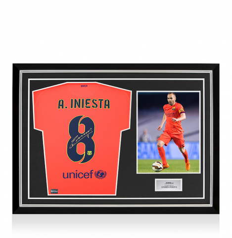 Andres Iniesta Back Signed FC Barcelona 2012-13 Home Shirt