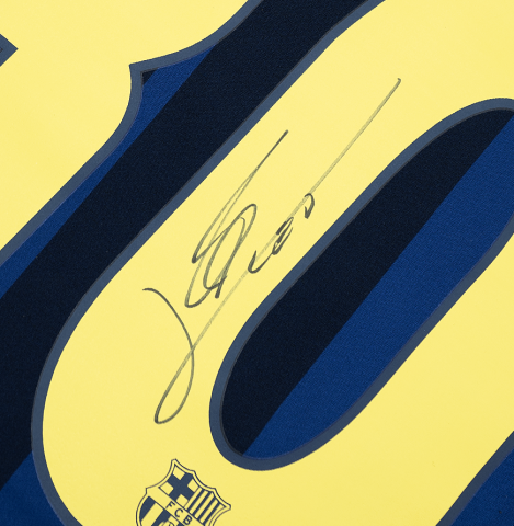 Lionel Messi Official FC Barcelona Official Back Signed and Framed 2004-05 Away Shirt