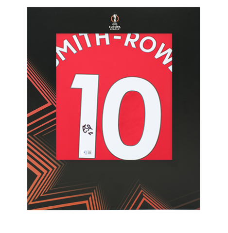 Emile Smith Rowe Official UEFA Europa League Back Signed Arsenal T-Shirt In Deluxe Packaging Emile Smith Rowe Official UEFA Europa League Back Signed Arsenal T-Shirt In Deluxe Packaging