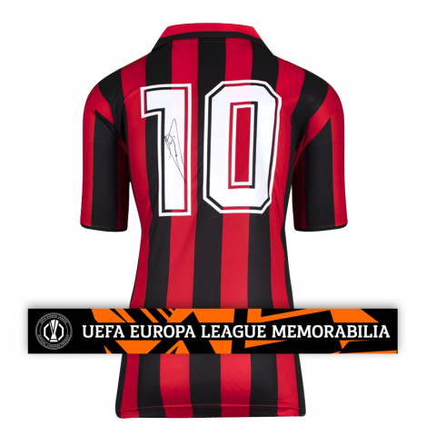 Ruud Gullit Official UEFA Europa League Back Signed AC Milan 1988 Home Shirt