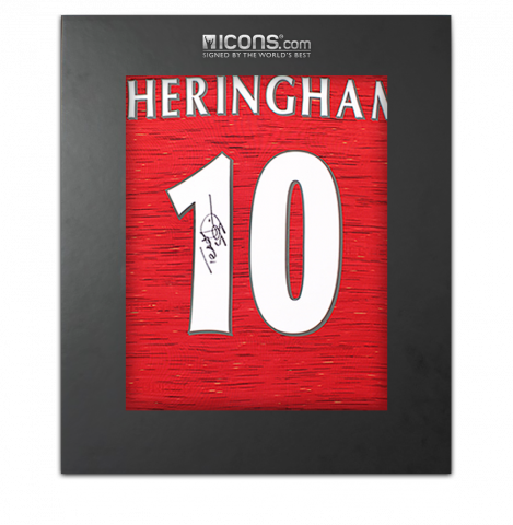 Teddy Sheringham Back Signed Manchester United 2020-21 Home Shirt With Fan Style Numbers In Deluxe Packaging