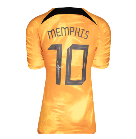 Memphis Depay Official 2026 FIFA World Cup™ Back Signed Netherlands 2022-23 Home Shirt In Deluxe Packaging Memphis Depay Official 2026 FIFA World Cup™ Back Signed Netherlands 2022-23 Home Shirt In Deluxe Packaging