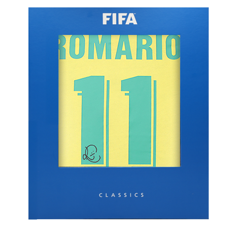 Romario Official FIFA World Cup™ Back Signed Brazil Retro Home Shirt In Deluxe Packaging