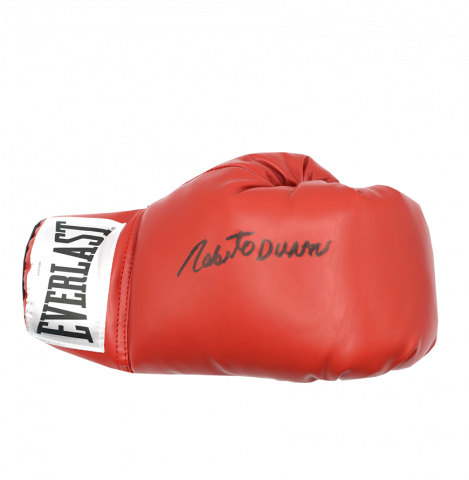 Roberto Duran Signed Everlast Red Boxing Glove In Deluxe Packaging