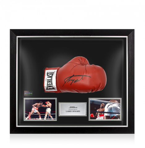 Larry Holmes Signed Everlast Red Boxing Glove In Bubble Frame: Option 1