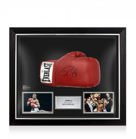 Roy Jones Jr Signed Everlast Red Boxing Glove In Bubble Frame: Option 1